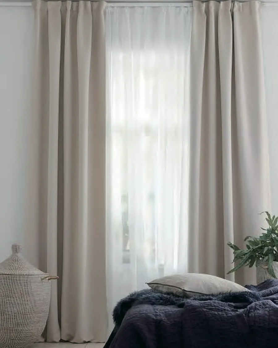 Back Tab drapery in a bedroom