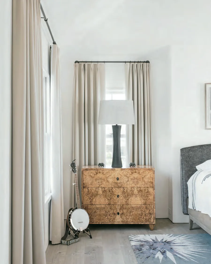 Pinch Pleat drapery in a bedroom