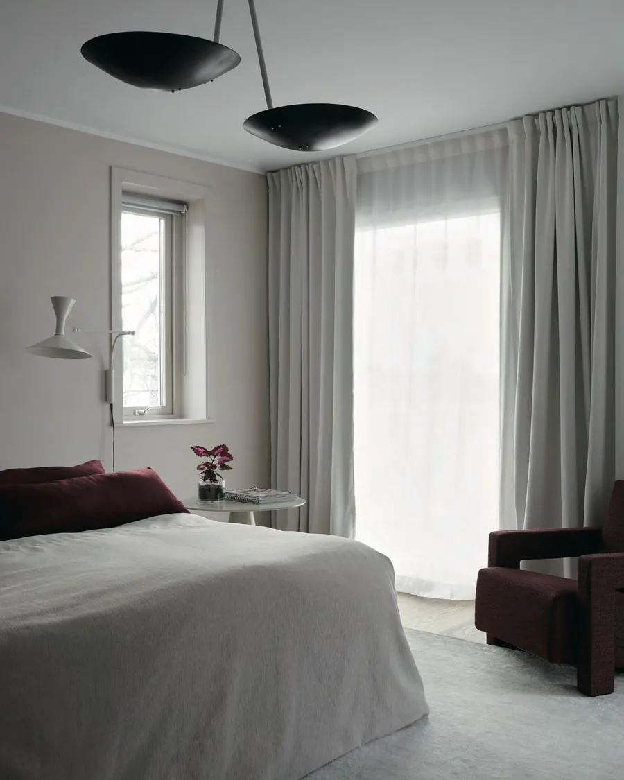 Ripple Fold drapery in a bedroom