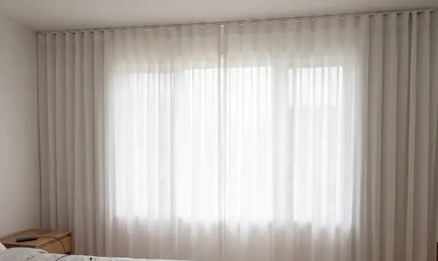 Drapery panels in a living room