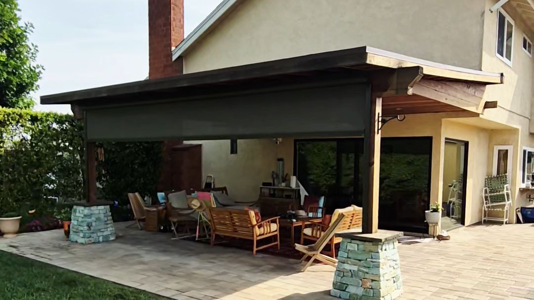 Guide Wire Shades on a patio